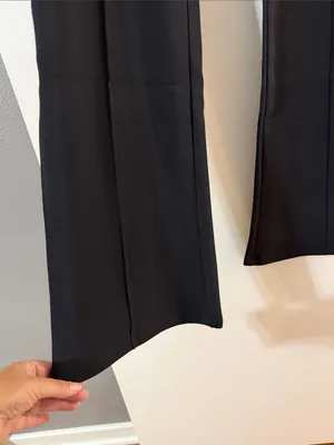 Zenana Outfitters Black Flare Knit Pants with Drawstring thumbnail 4