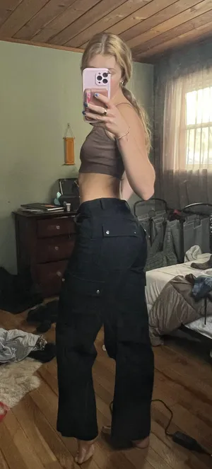 Princess Polly Black Cargo Jeans thumbnail 4