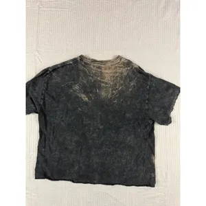 Cartoon Network Powerpuff Girls Western Cowboy Acid Wash Cropped Graphic T-Shirt Large Gray thumbnail 5