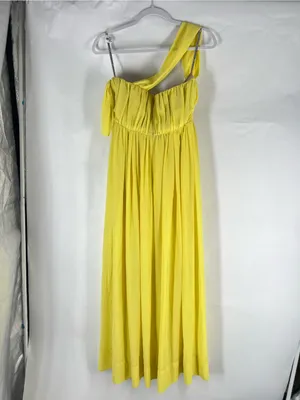 Miss Circle Paradise High Slit Yellow Chiffon Maxi Dress XS thumbnail 6
