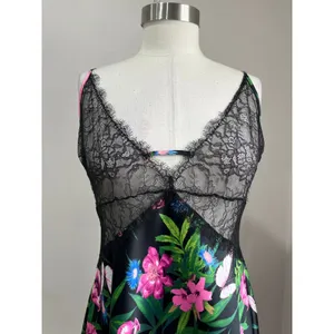 Victoria's‎ Secret Floral Lace Trim Slip Mini Dress Lingerie Size L thumbnail 5
