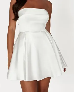 MESHKI Eileen Mini Dress White Bridal 3XL NWT Luxury Minimal Summer Wedding thumbnail 1