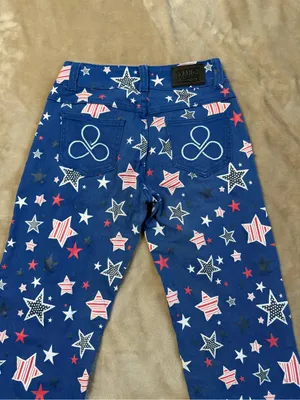 Ranch Dress’n Fallin Taylor Blue Star-Print Jeans Size 28 thumbnail 4