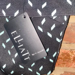 NWT Elliatt Black Teal Printed Forced Off-The-Shoulder Crop Top Women's Size XS thumbnail 6