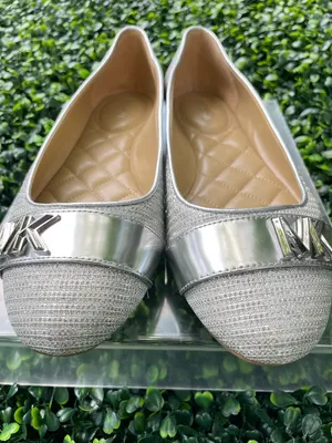 Michael Kors Silver Quilted-Trim Ballet Flats thumbnail 8