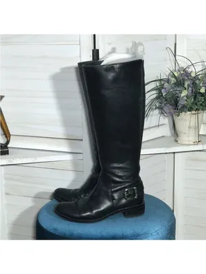 Vince Camuto Black Leather Riding Boots Knee High Size 6.5 thumbnail 3