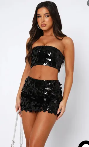 White Fox Boutique Sequence Skirt Set thumbnail 1