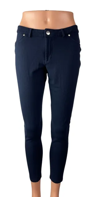 Tommy Hilfiger Women's Navy Blue Mid Rise Slim Skinny Trousers Pants Size S thumbnail 1