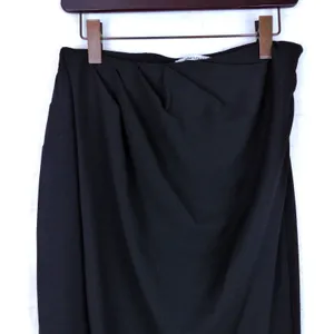 Abercrombie & Fitch Draped Front Maxi Skirt Womens M Black Faux Wrap Slit NWT thumbnail 8