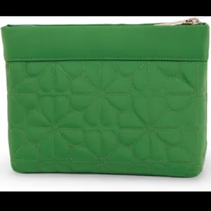Kate Spade Spade Flower Quilted Cosmetic Pouch – Green – NWT‎ KK254 thumbnail 2
