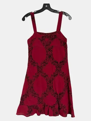 Free People Red Mini Dress with Black Lace Motif thumbnail 2