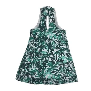 Lulu's Green Tropical Palm Frond‎ Sleeveless Shift Sun Dress Size XS thumbnail 2