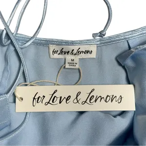 For Love & Lemons Pastel Blue Satin James Maxi Dress Womens M thumbnail 7