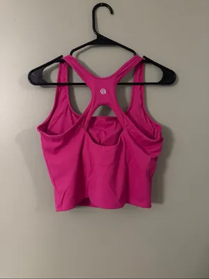 Running Girl Hot Pink Racerback Long Line Sports Bra thumbnail 2