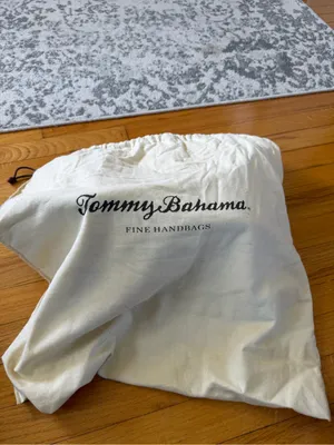 Tommy Bahama Natural Straw Tote with Brown Leather Trim and Beaded Accent thumbnail 10
