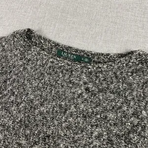 Lauren Ralph Lauren Sweater Womens Small Gray Cotton Acrylic Crew Neck Knit thumbnail 2