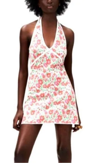 ZARA Floral‎ Halter Mini Dress thumbnail 1