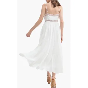 All In Favor Lace Detail Midi Dress Off White Size M NWT thumbnail 2