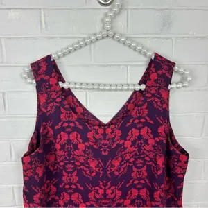 CABI Modern Cameo Magenta Face Figure Patterned Tank Top Size M thumbnail 3