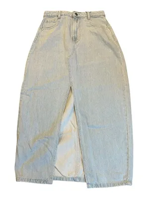 BOOHOO denim skirt with deep slit thumbnail 1