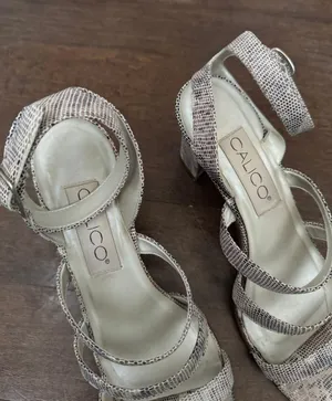 Vintage Havana Vintage calico leather snakeskin pattern strappy block heel sandal shoe thumbnail 3