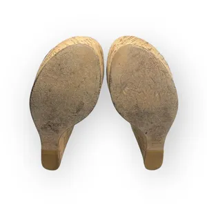 Stuart Weitzman  Slingback Cork Platform Tall Wedge Sandal  Gunmetal Grey  6M thumbnail 13