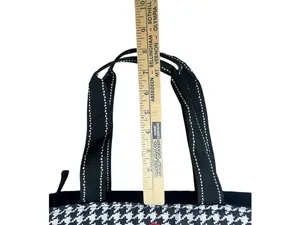 Igloo Houndstooth Insulated Soft Cooler Lunch Tote Bag Canvas Reusable Black thumbnail 4