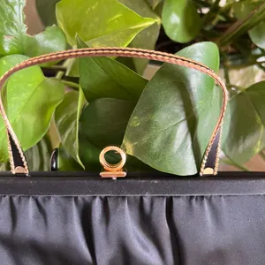 Vintage Ande Black Satin Evening‎ Bag Gold Handle Clutch Party Purse Formal thumbnail 2