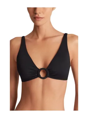 Lauren Ralph Lauren Womens Beach Club Solid Macrame Ring Top Bikini Black 10 thumbnail 8