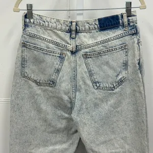 Mango MNG Denim Mom Jeans Light Acid Wash Distressed Button Fly‎ Sz 6 Streetwear thumbnail 5