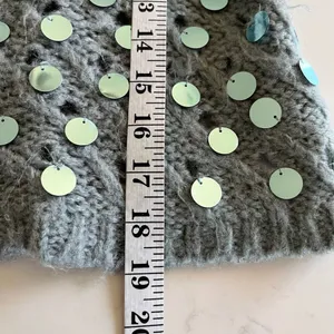 Zara Green Sequined Crewneck Long Sleeve Knit Pullover Sweater Size Large thumbnail 5