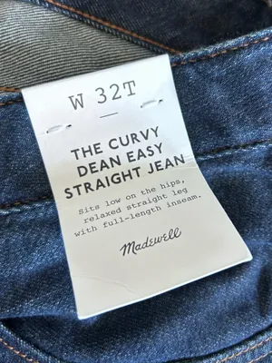 NWT Madewell The‎ Tall Curvy Dean Easy Straight Jean SoftDrape Foundry Wash 32T thumbnail 10