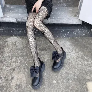 Gothic Spider Jacquard Pantyhose, Gothic Hollow Out‎ Sheer Tights One Size thumbnail 6