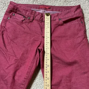 PrAna Women's Burgundy Red Orangic Cotton Skinny Leg‎ Pants Size 4/27 thumbnail 3