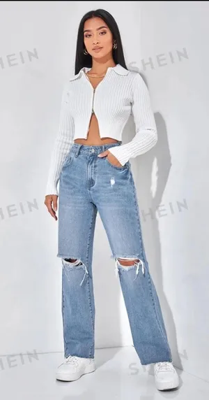 High Waisted Ripped Straight Leg Jeans thumbnail 1