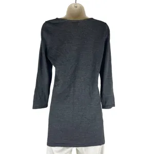 Ann Taylor Wool Blend Tunic Sweater Charcoal Gray Metallic Size S thumbnail 7