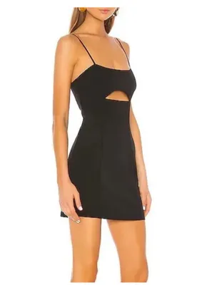 Lovers + Friends Enzo cocktail Sleeveless Mini Dress Cutout Bodycon Black S NWOT thumbnail 2