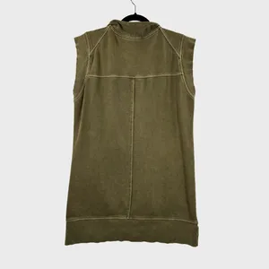 Anthropologie Daily Practice Mini Dress Green Meru Zip Front Sleeveless Medium thumbnail 3