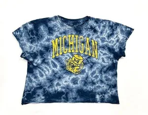 The Original Retro Brand U of Michigan Wolverines Tie Dye Crop Graphic T-shirt thumbnail 1