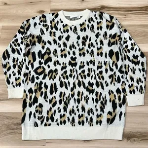 MinkPink Oversized Leopard Print Sweater Women’s Medium thumbnail 1