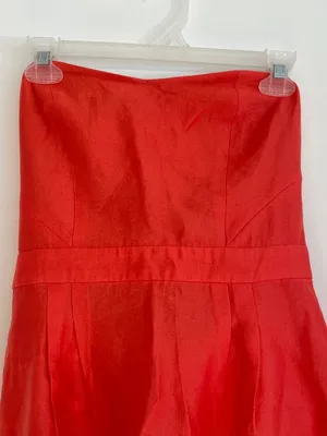COOPERATIVE URBAN OUTFITTERS Bright Coral Orange Strapless Mini Sheath ? Dress thumbnail 5