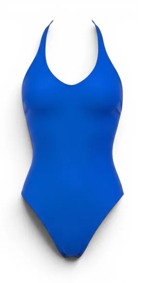 Motel Marjorie One Piece Halter Swimsuit in Royal Blue Size Small NWT thumbnail 1