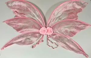 Dolls Kill Pink Roses Floral Coquette Fairy Butterfly Fae Fantasy Costume Cosplay Wings O/S 🎀 thumbnail 4