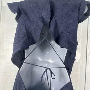 Lulus Navy Flutter Sleeve Open Back MIDI Size XL NWOT thumbnail 6