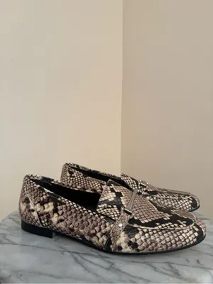 ALDO Snake Print Leather Loafers Women’s Size 9 Horsebit Slip On Flats thumbnail 2