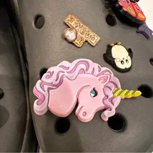 Crocs Classic Clog Women's 10 Slate Grey Includes All Charms‎ Princess Unicorn thumbnail 6