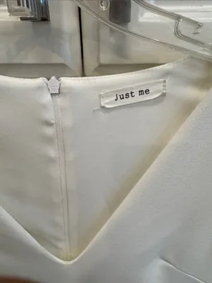 Just Me Ivory V-Neck Long Sleeve Bell Dress thumbnail 3
