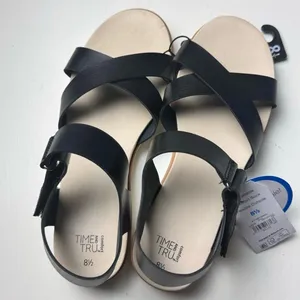 Time and Tru Adjustable Ankle Strap So Comfortable Black Sandals Sz 8.5 NWT thumbnail 9