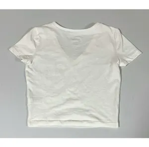 Wild Fable White Solid V-Neck Short Sleeve T-Shirt Top Blouse Tee Size S 🤍 thumbnail 4