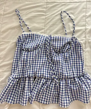 Gingham Top Blue Size L thumbnail 1